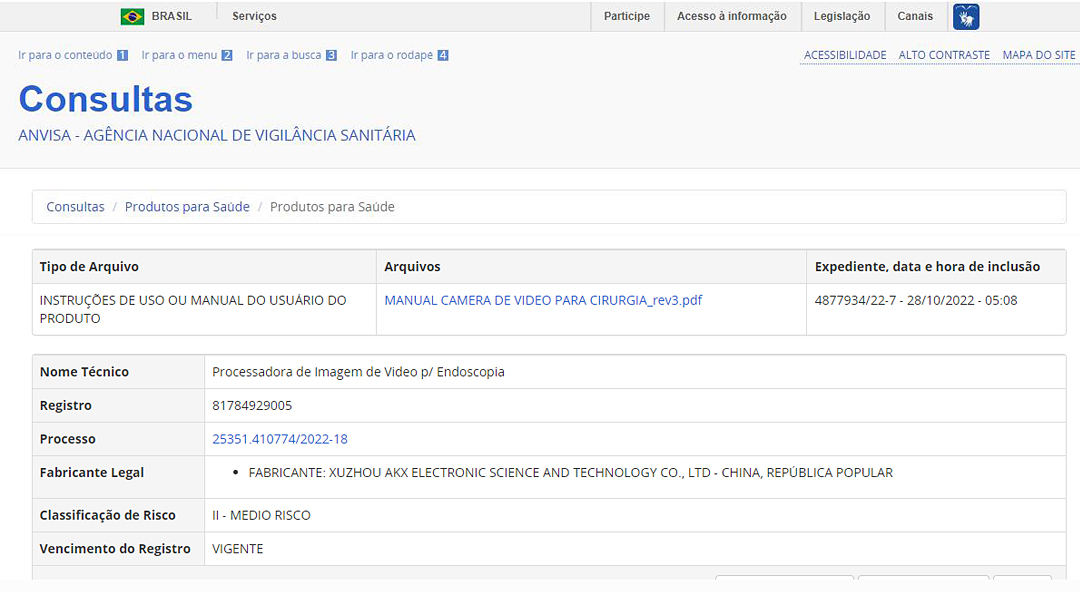 海外市場再次取得突破！益柯達內窺鏡攝像系統通過巴西國家衛生監督局注冊批準
