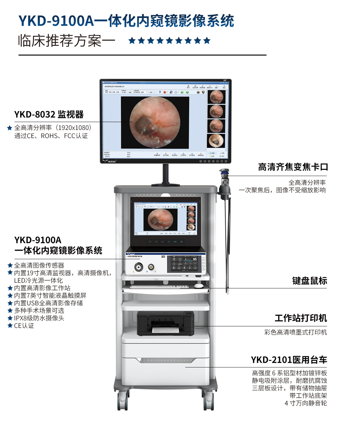 YKD-9100A 一體化內窺鏡影像系統
